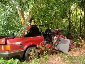 Carro colidiu 

contra uma árvore na VRS-324, na Região Noroeste