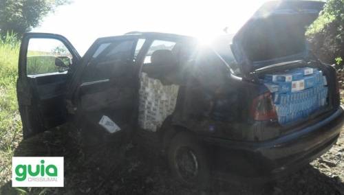 Brigada Militar de Crissiumal prendeu contrabandista que abandonou carro carregado de cigarros - foto 2