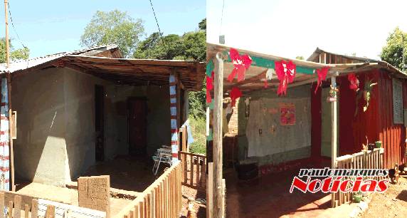 As duas casas estão localizadas em área de risco