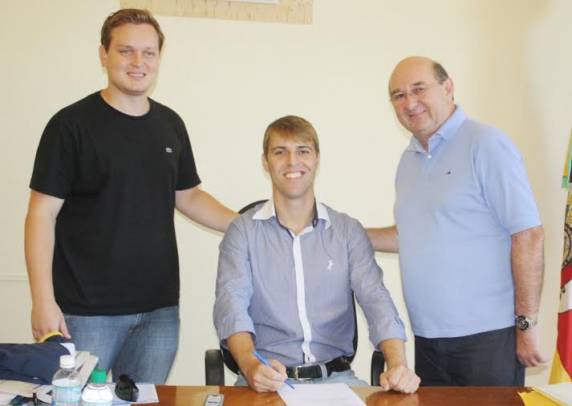 Classmann com o prefeito Alexandre e o filho Ricardo, em Três de Maio