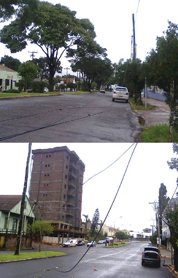 Caminhão derrubou cabos de telefonia e luz na Av. Santa Rosa e 

motorista fugiu do local - foto 2