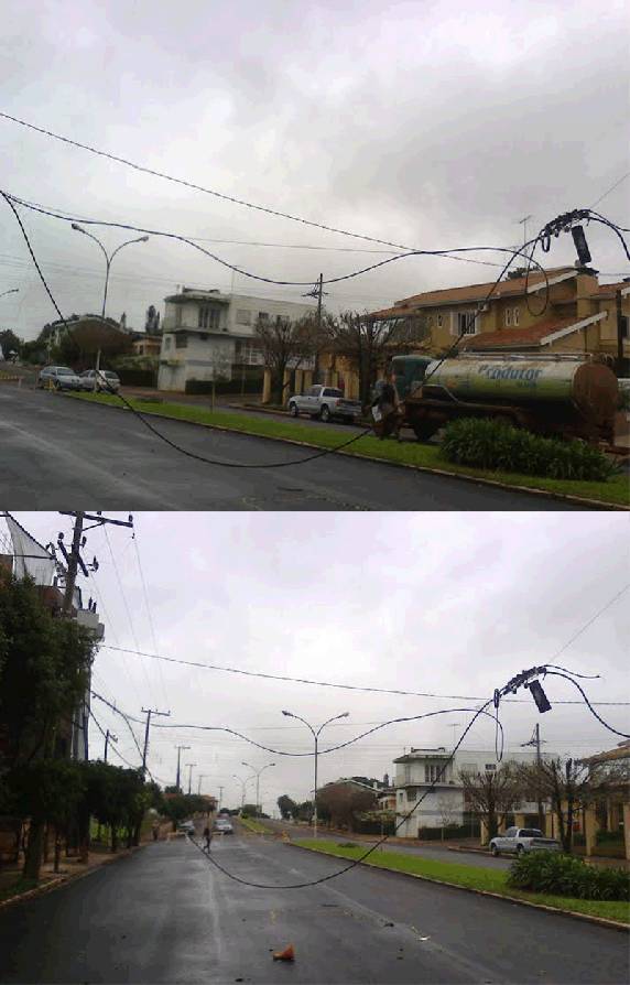 Caminhão derrubou cabos de telefonia e luz na Av. Santa Rosa e 

motorista fugiu do local - foto 3