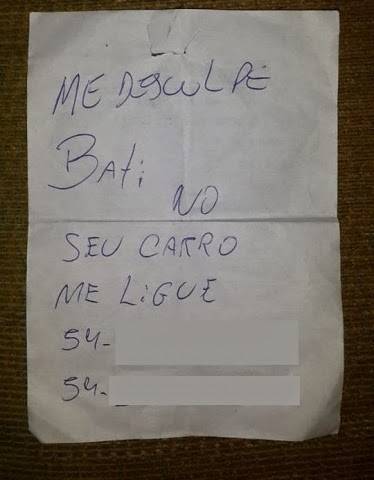 Ato de honestidade surpreende passo-fundenses: motorista bate em carro e deixa bilhete garantindo
conserto do veículo - foto 2