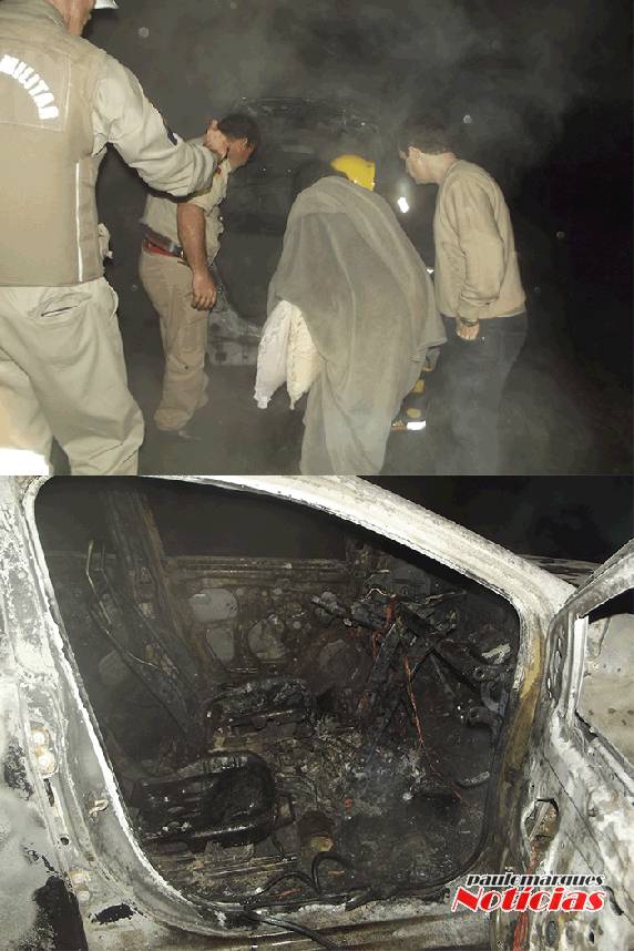 Veículo incendeia e é destruído pelo fogo em Três de Maio - foto 3
