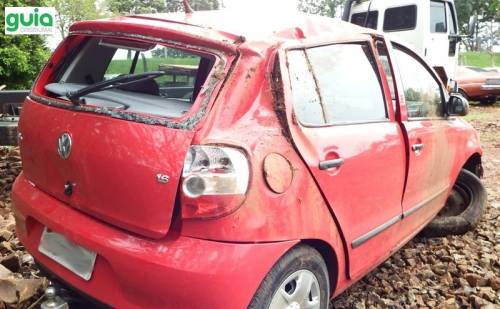 Carro saiu da pista e capotou na ERS 207 entre Crissiumal e Humaitá - foto 3