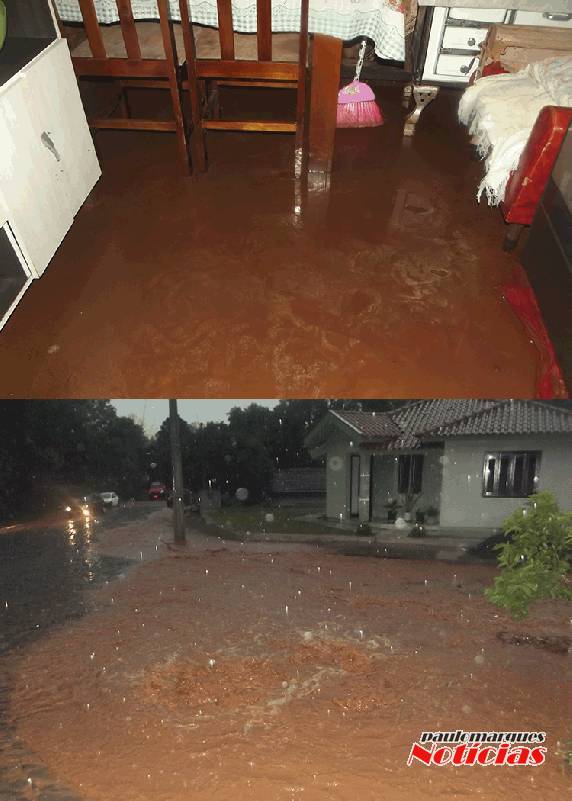 Águas das
recentes chuvas invadem residências em Três de Maio - foto 2