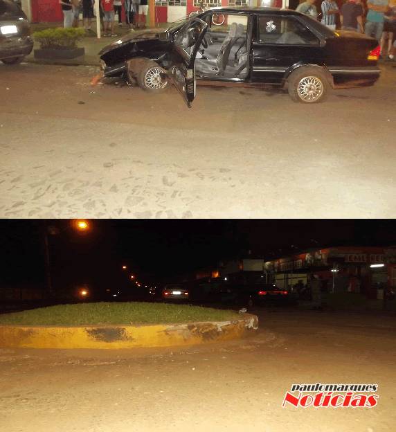 Motorista que dirigia
em alta velocidade bate em rótula e em veículo estacionado - foto 3