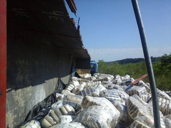 Carreta tomba próximo a ponte do rio Ijuí em Roque Gonzales - foto 2