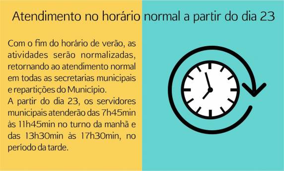 Com o fim do horário de verão, atividades serão normalizadas