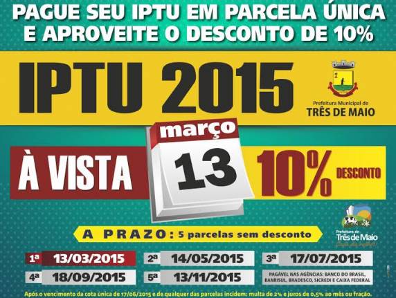 Estimativa de arrecadação com o tributo é de R$ 2,3 milhões