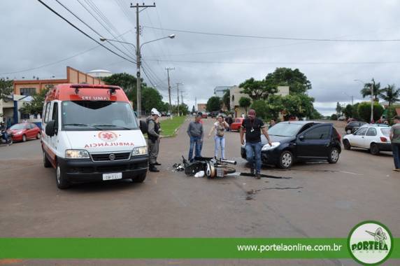 Carro e moto se envolvem
em acidente no centro de Tenente Portela - foto 2