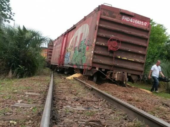 Composição percorreu 15 quilômetros antes de tombar na lateral da ferrovia