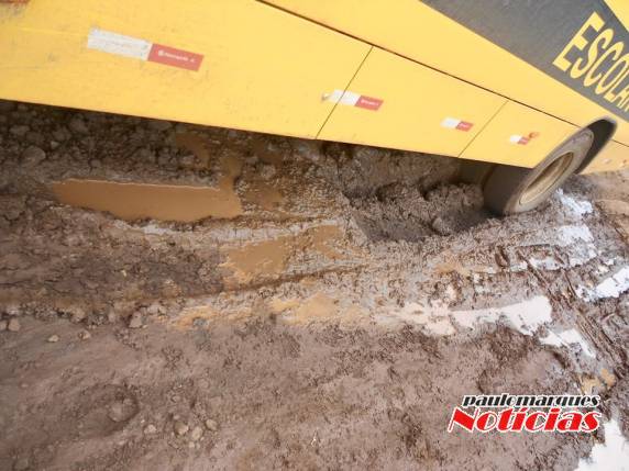 Ônibus do transporte escolar atola no interior de Alegria - foto 4