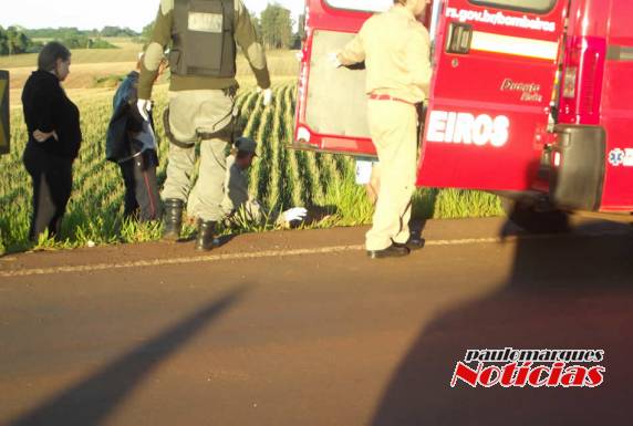 Homem
fica ferido em saída de pista com motocicleta no trevo da Perimetral em Três de Maio - foto 4
