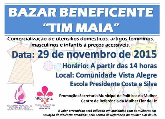 Evento ocorre no 

domingo, 29