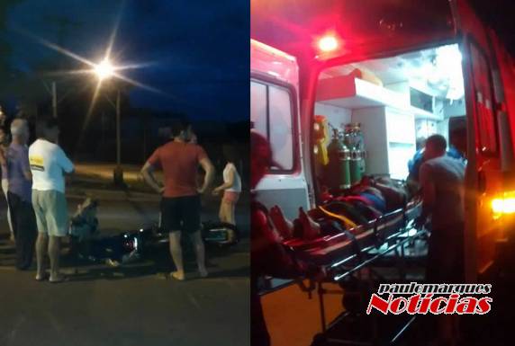Colisão envolveu um automóvel e uma motocicleta Biz