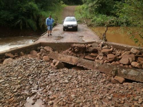 Confira as fotos dos estragos provocados pela
enxurrada desta sexta-feira em Crissiumal - foto 4