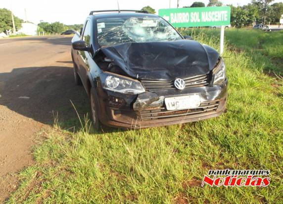 Carona de motocicleta fica ferido em acidente no trevo da Pica-Pau em Três de 

Maio - foto 2