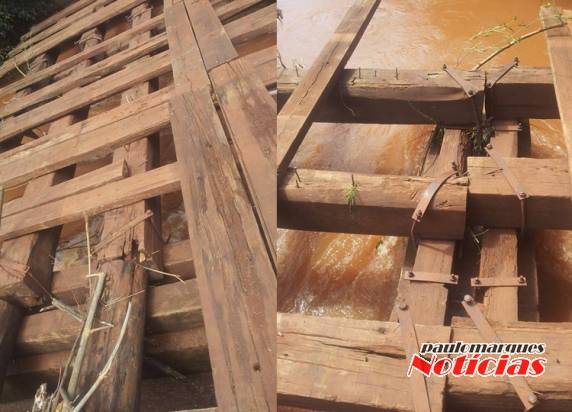 Ponte de 

madeira faz divisa com o município de Santa Rosa