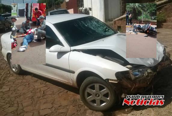 O piloto de 

uma motocicleta foi socorrido com ferimentos graves