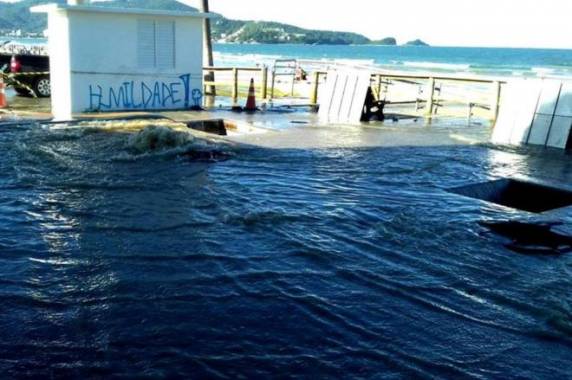 Vazamento foi registrado na Meia Praia, em Itapema