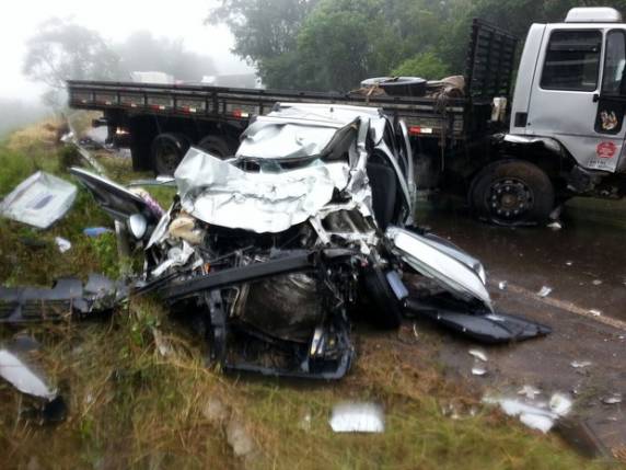 Batida ocorreu na BR-282 em Cordilheira Alta, no Oeste catarinense