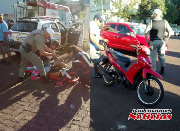 Automóvel e motocicleta Biz se envolveram 

no acidente
