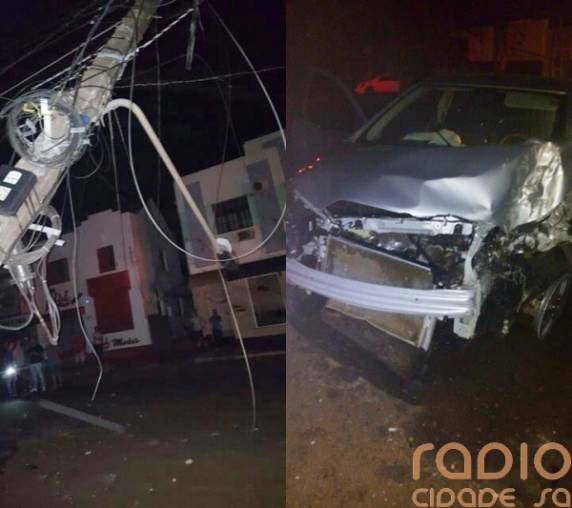 Motorista dorme ao volante e colide contra poste na madrugada, em Santo Ângelo - foto 2