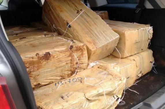 Droga estava num veículo que bateu em um 

caminhão. Motorista tentou fugir correndo pelo mato, mas foi capturado