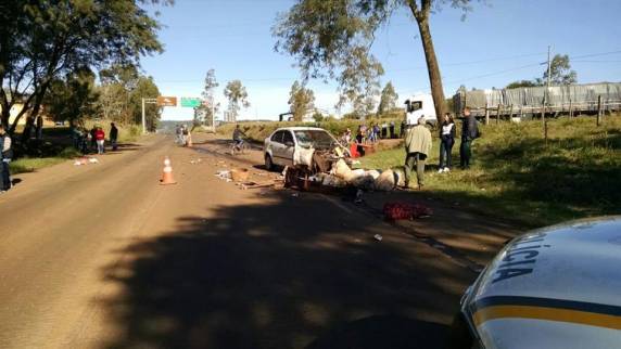 Acidente de trânsito envolve carreta agrícola e deixa três pessoas feridas em Porto Xavier - foto 5