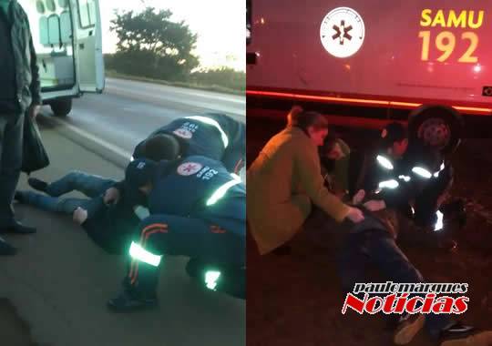 Em deslocamento com um homem ferido socorristas se 

depararam com outro acidente