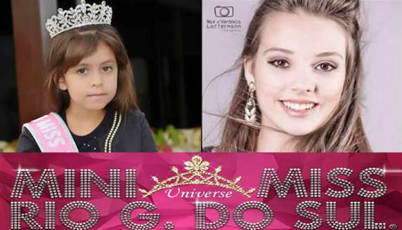 Vitória Foletto Soares conquistou o título de Mini 

Miss Universe e Laura Bönnam Lutz foi eleita 1ª Vice Miss Juvenil