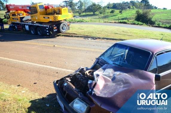 Veículos com placas de Taquaruçu do Sul e Frederico Westphalen se envolveram em acidente na RS-150