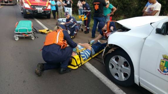 A SAMU e o Corpo de Bombeiros socorreram as vítimas