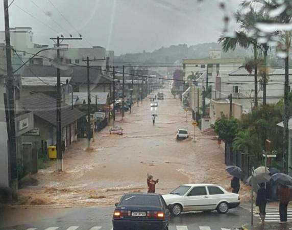 Em Cachoeira do Sul, o volume de chuva foi de 197 milímetros nos últimos três dias