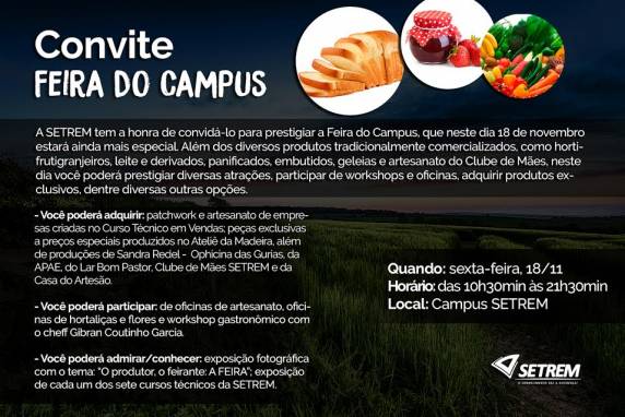 SETREM promove edição especial da Feira do Campus nesta sexta-feira - foto 2