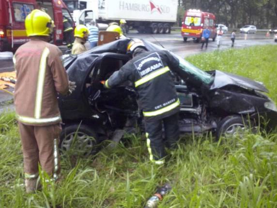 Carro em 

que eles estavam rodou na pista e foi atingido por outro veículo