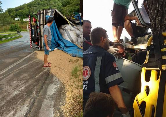 O acidente aconteceu próximo ao trevo de Jaguari