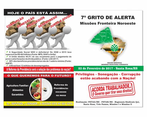 7º Grito de Alerta será dia 23 de fevereiro em Santa Rosa - foto 3