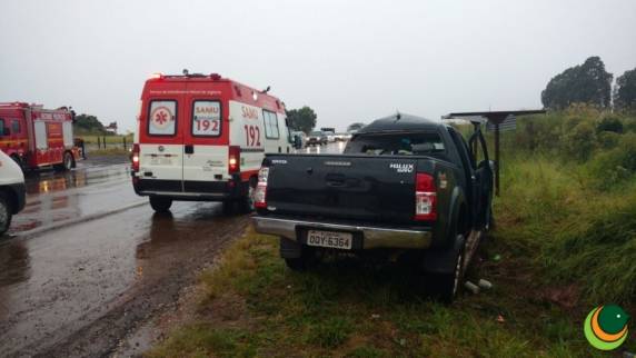 A família estava esperando para 

acessar a rodovia