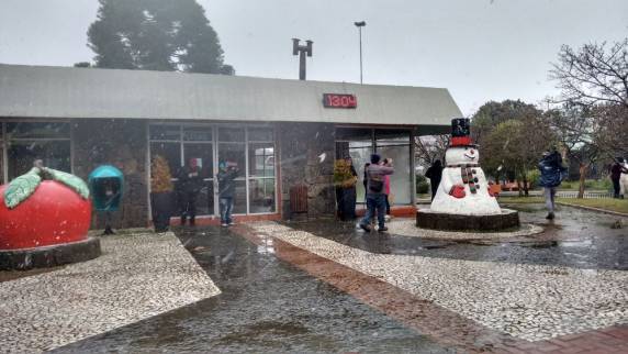 Após 17 anos, moradora filma neve pela janela de
casa, em São Joaquim: 'Meu filho nunca tinha visto' - foto 5