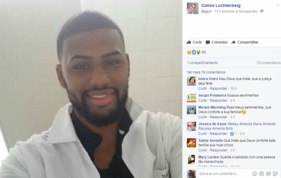Jovem foi assassinado no dia do 

aniversário quando tentava ajudar cliente que estava sendo assaltada