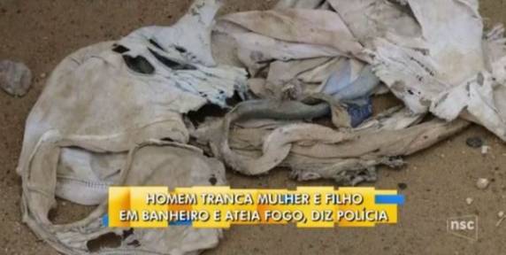 Suspeito jogou gasolina e ateou fogo na mulher e no filho de 11 anos no banheiro de casa