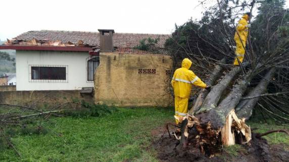 Tempestade com granizo provoca alagamentos, destelhamentos e queda de árvores em Lages - foto 5
