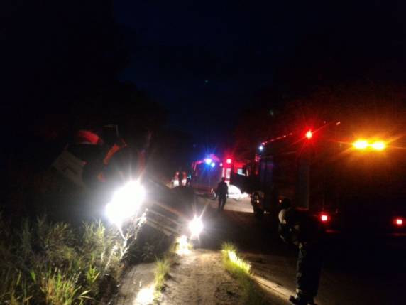 Veículo saiu da pista e caiu em uma vala na SC-350