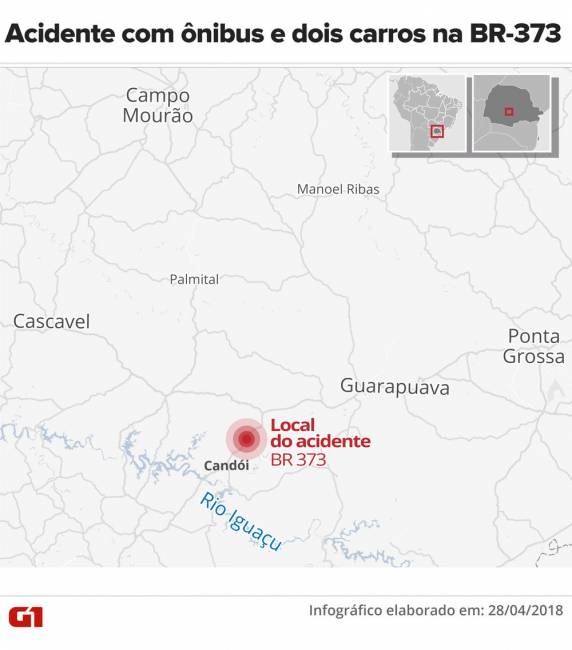 Acidente com ônibus e dois carros na BR-373 deixa nove mortos no Estado do Paraná - foto 2