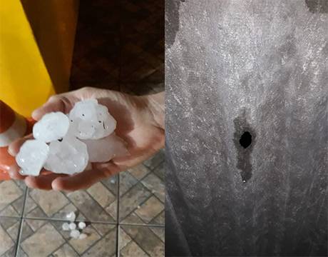 Fenômeno foi registrado na 

noite desta segunda-feira (11). Defesa Civil contabiliza estragos e número de afetados