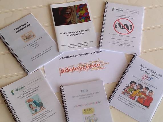 Cartilhas abordam a adolescência e a lei (Estatuto da Criança e do Adolescente ? ECA), sexualidade, drogas, imagem 

corporal e os transtornos alimentares, mídia e bullying
