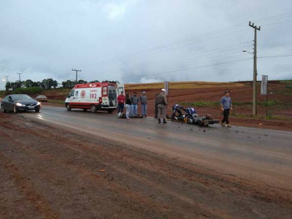 Acidente aconteceu na RS 324 em frente à Soma Agronegócio