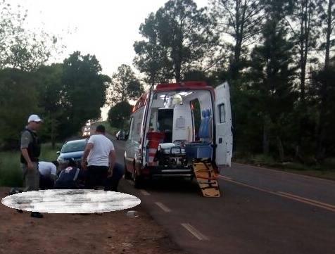Carro e moto eram conduzidos no mesmo sentido